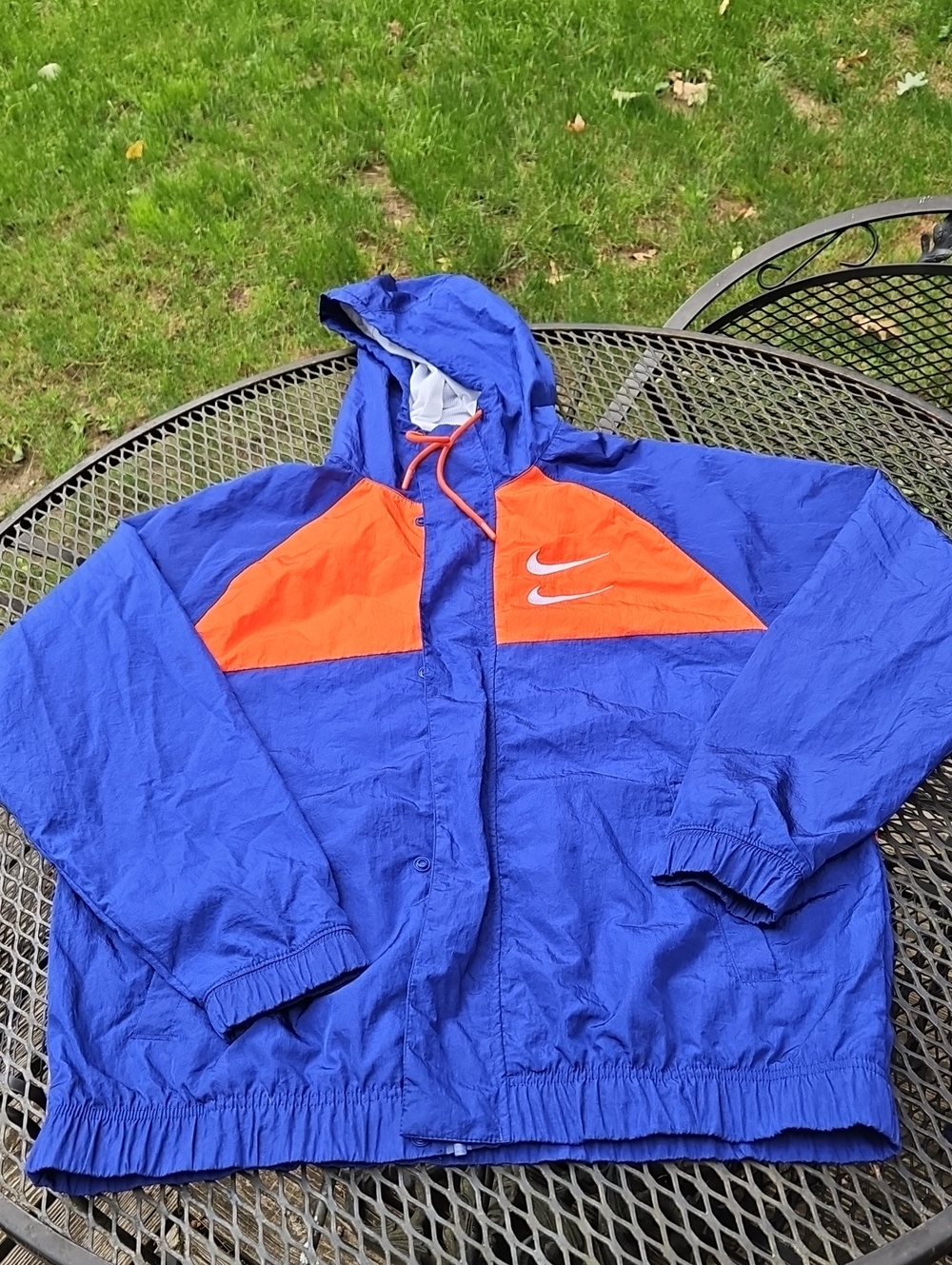 Nike Blue and Orange " GODDESS OF VICTORY" Hooded Windbreaker Jacket